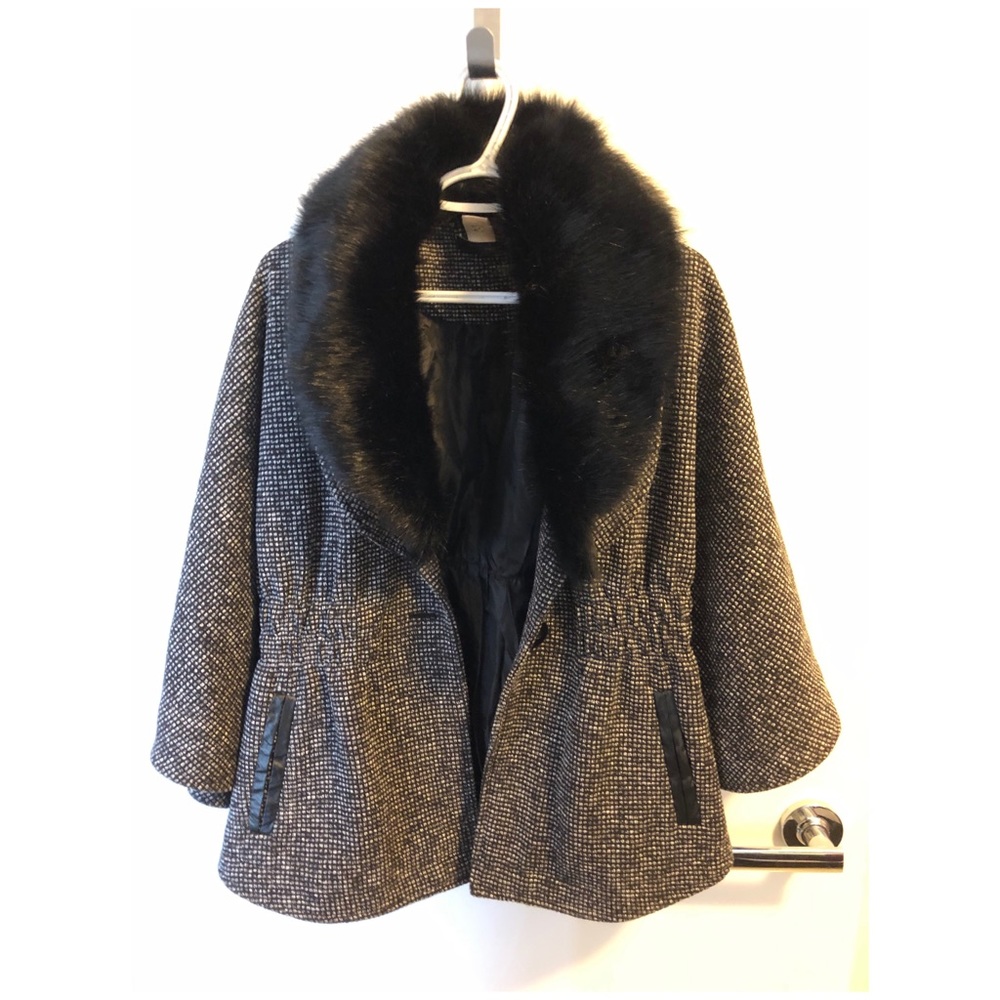 Faux fur cape